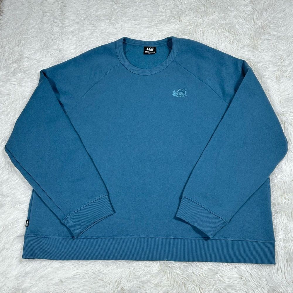 REI Co-op Unisex Sz XXXL Teal Blue Crewneck Sweatshirt Casual Outdoor Pullover - Picture 2 of 12